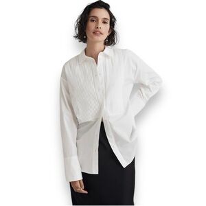 NWT Madewell Tuxedo Button-Up Shirt in Poplin size XXS